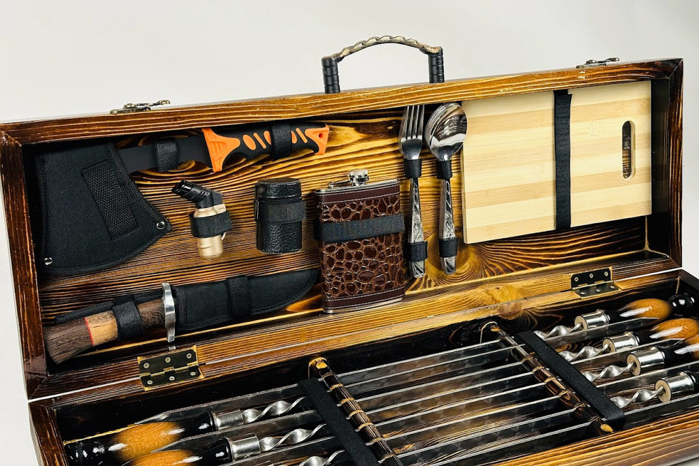 Подарунковий набір шампурів в дерев'яному кейсі ПИКНИК ЛАЙТ HAPPY DAYS Тернопіль - фото 5