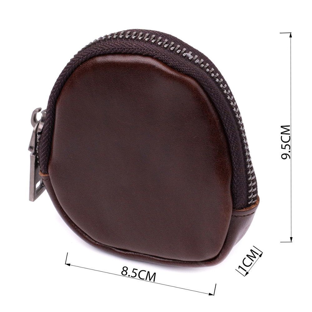 Невеликий гаманець для монет із натуральної шкіри Vintage sale_15101 Коричневий Київ - фото 3