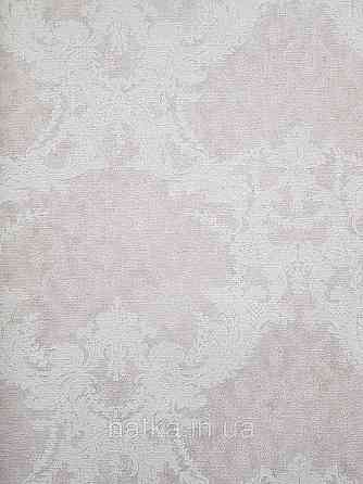 Шпалери вінілові на флізеліні гарячого тиснення DU&KA 1.06х10 вензель основа під штукатурку сірі коричневі Київ