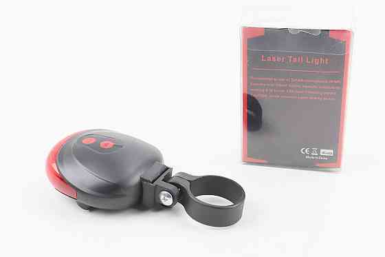 Ліхтар задній 5 діодів+2 лазерних промені, чорно-червоний SL-116 (без батарейок) Київ