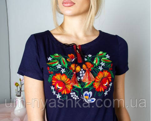 Вишиванка з коротким рукавом "Мазурка" жіноча футболка вишиванка підліткова Кривий Ріг - фото 1
