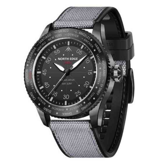 Мужские водостойкие тактические часы North Edge Mach New (Черные) Винница