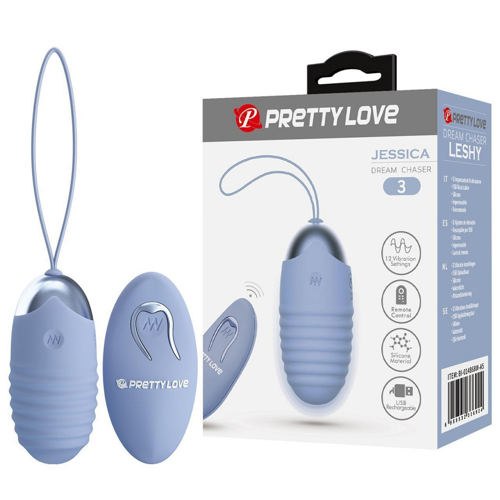 Виброяйцо вагинальное Pretty Love Jessica Dream с пультом, голубое, 7.2 х 3.3 см Sex Aura Киев - изображение 1