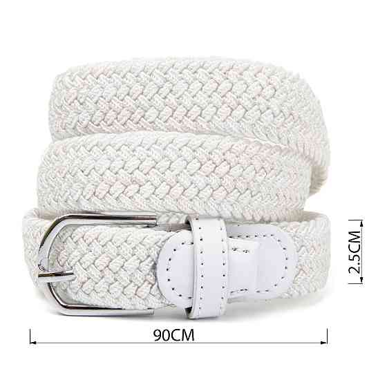 Текстильный женский ремень классика Vintage 20545 Белый Киев