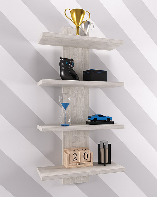 Полиця навісна ПН-5, Дуб Шамоні Світлий, 350/140/700 Львів - фото 3