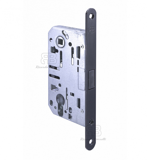 Замок магнитный для межкомнатных дверей под цилиндр Ricardo Borelli EN 85 мм MB матовый черный Киев - изображение 1