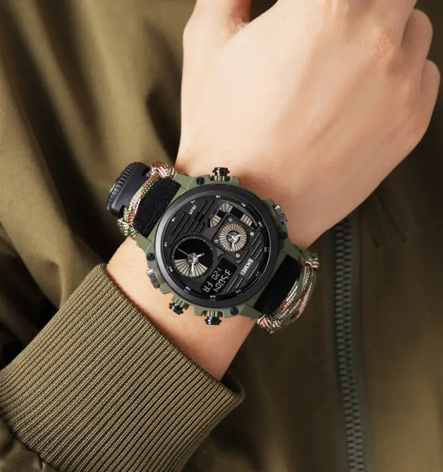 Часы мужские наручные спортивные Skmei 2202 Paracord (Камуфляжный нейлоновый ремешок) Винница - изображение 4