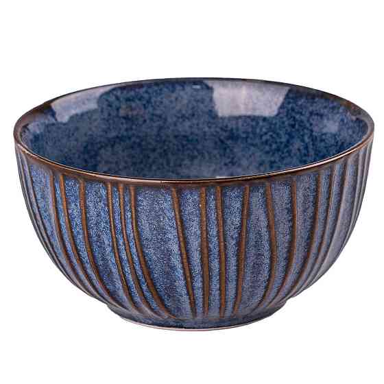 Глибока кругла фарфоровая тарілка 11.5 см синя Київ