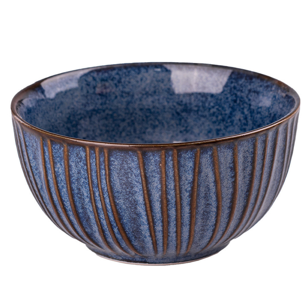 Глибока кругла фарфоровая тарілка 11.5 см синя Київ - фото 2