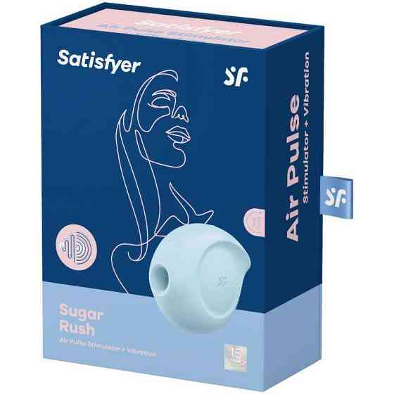 Вакуумний кліторальний стимулятор із вібрацією Satisfyer Sugar Rush Blue Sex Aura Київ