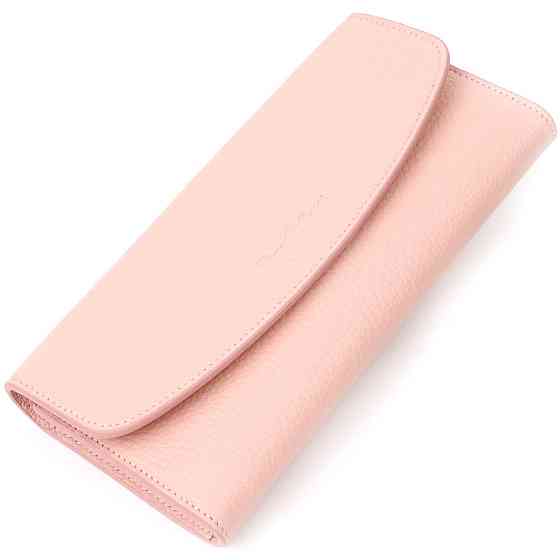 Оригінальний жіночий гаманець з монетницею на блискавці з натуральної шкіри Tony Bellucci 21963 Пудровий Київ