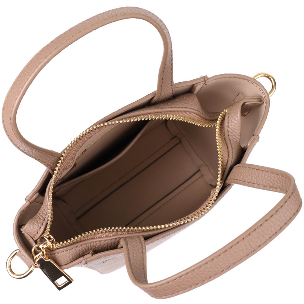 Сумка жіноча з натуральної шкіри у формі трапеції Vintage 22918 Бежевий Київ - фото 7