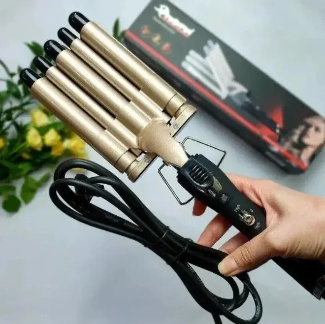 Щипці для завивки волосся GEMEI GM-2933 потрійна плойка з керамічним покриттям та потужністю 125 Вт, робота від мережі 220 В Одеса - фото 14