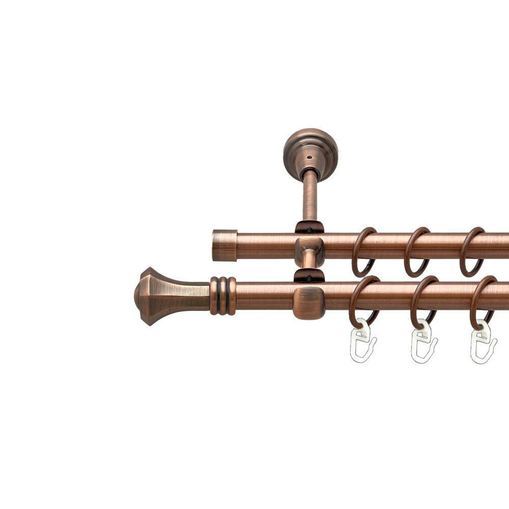 Карниз Orvit Кастелла металевий дворядний відкритий гладка труба кільце металеве Мідь 16\16 мм 300 см Львов - изображение 1