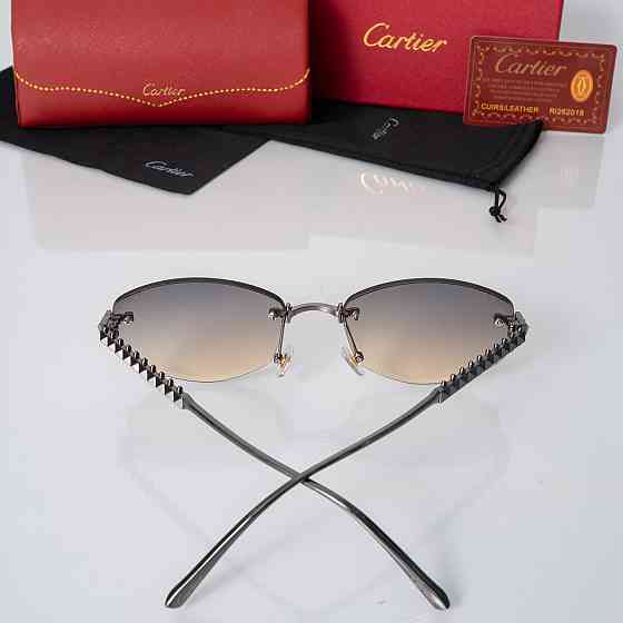 Жіночі сонцезахисні безоправні окуляри Cartier (803-1) Київ
