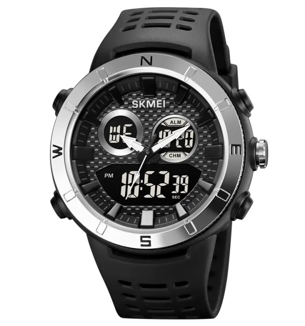 Часы мужские наручные спортивные Skmei 2014 (Черный с серебристым) Винница - изображение 1