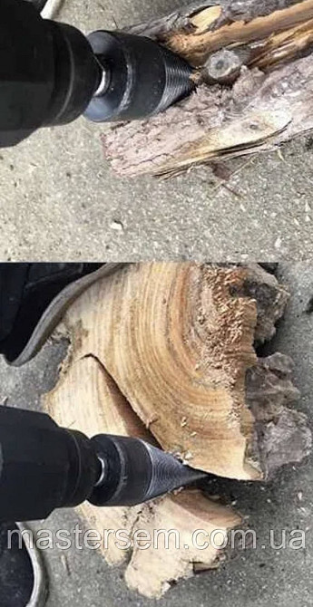 Дровокіл на перфоратор, дрововокол на дрель. конус насадка, гвинтової колену, Київ - фото 4