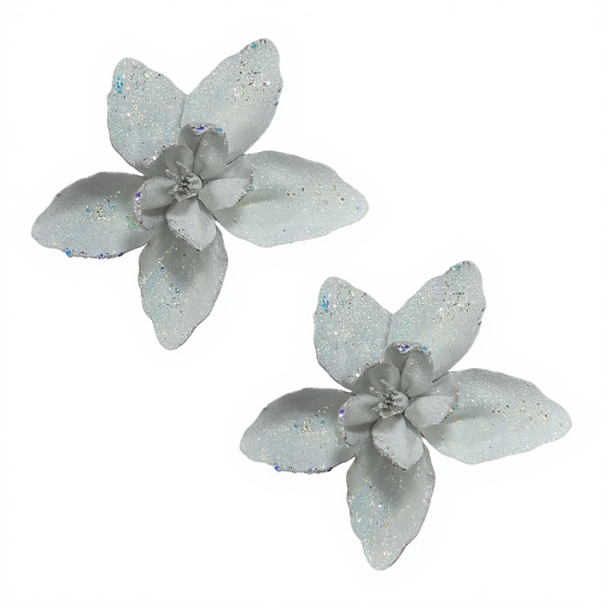 Dashuri Набір новорічних квіток на ялинку Лілія 2 (шт) Ø15 (см) Білий Dashuri 8066770907 Коломыя