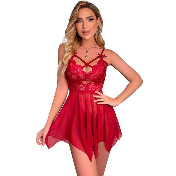 Сексуальний пенюар S/M червоний — Еротична білизна Вінниця - фото 1