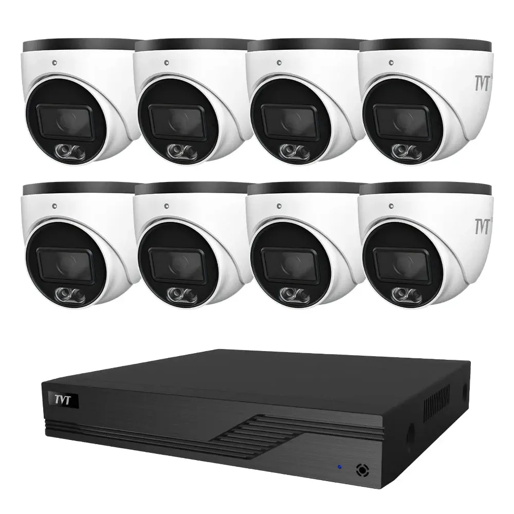 Комплект IP-відеонагляду на 8 камер TVT IP-Video Kit 8x4Mp (T) PoE: 8 купольних 4Mp відеокамер + 8-канальний 8Mp відеореєстратор Київ - фото 4