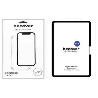 Стекло защитное BeCover 10D Apple iPad Pro 13" M4 2024 Black (711678) Винница