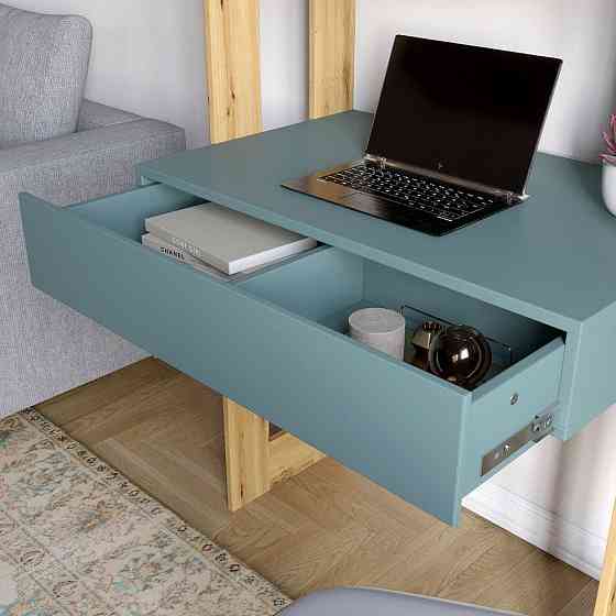 Модуль-2 стеллаж со столом и полками LION Нобу Нимфея Альба/Дуб Артизан (LION-042454) Львов