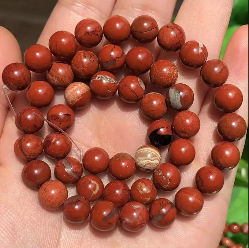 Нитка намистин з червоної яшми 8 мм – 45 шт. Київ - фото 1
