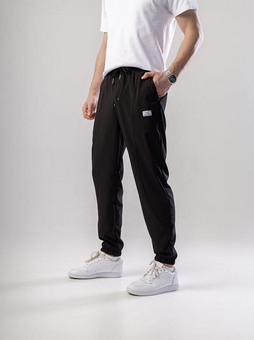 Чорні джогери для чоловіків. Чоловічі демісезонні легкі штани джогери Pobedov Savaya Київ - фото 8