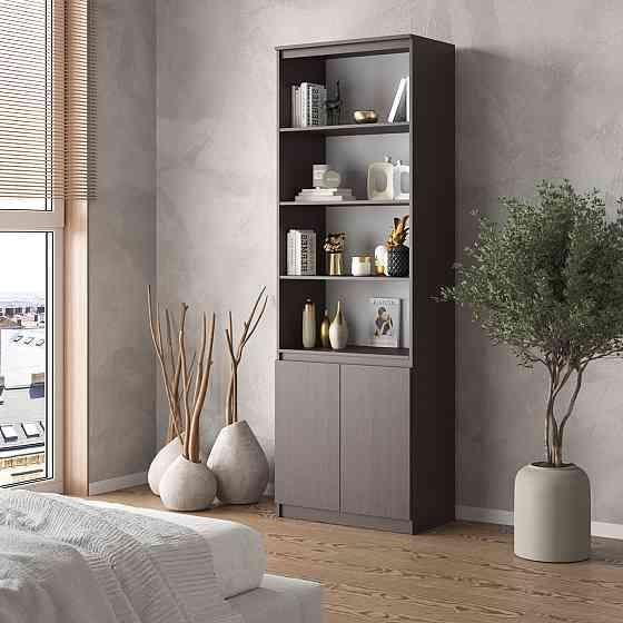 Шкаф для книг VAYS, пенал с полками R-29 Венге Темный Львов