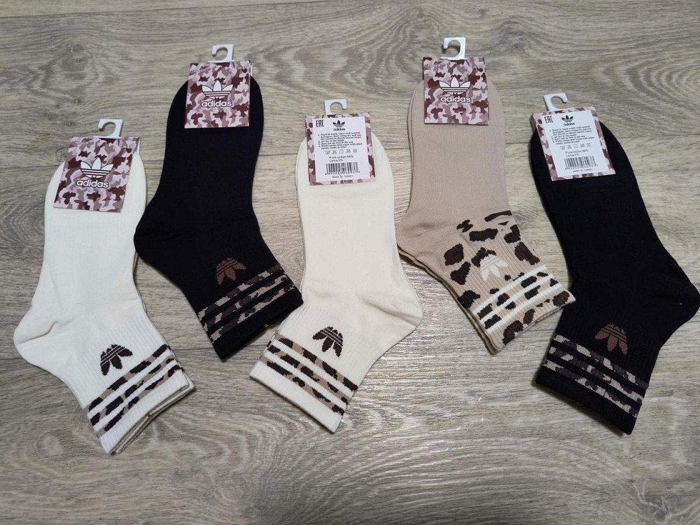 Жіночі шкарпетки середньої висоти з бавовни в наборі (5 штук) Adidas W5 розмір 36-41 Київ - фото 7