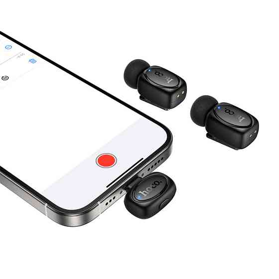 Бездротова мікрофонна система HOCO L19 Graceful wireless microphone(iP/Type-C) Black Київ