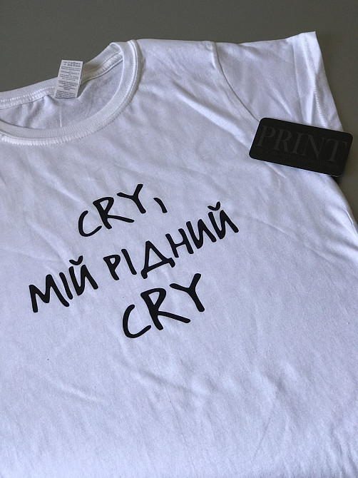 Женская\Мужская футболка 100% хлопок - CRY,  МІЙ РІДНИЙ CRY Черновцы - изображение 2