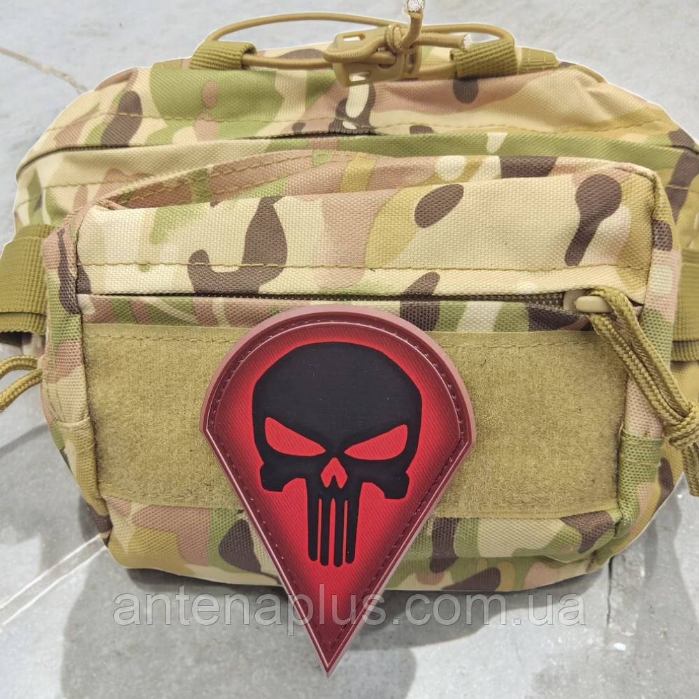 Череп Каратель красно-черный УПА патч / шеврон Киев - изображение 2