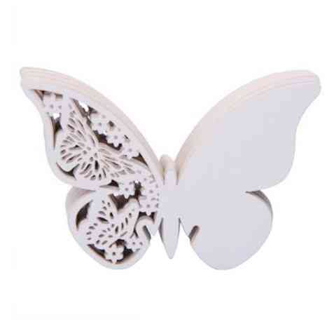 Посадочные карточки для гостей на бокалы Бабочки 10 штук 10 на 8 см белый Киев