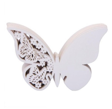 Посадочные карточки для гостей на бокалы Бабочки 10 штук 10 на 8 см белый Киев - изображение 3