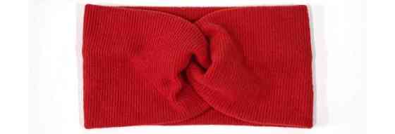 Повязка на голову из ангорки красная Киев