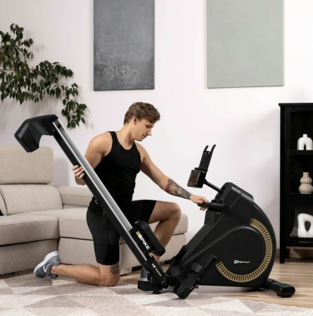 Гребний тренажер Hop-Sport HS-095R Spike золотий Київ