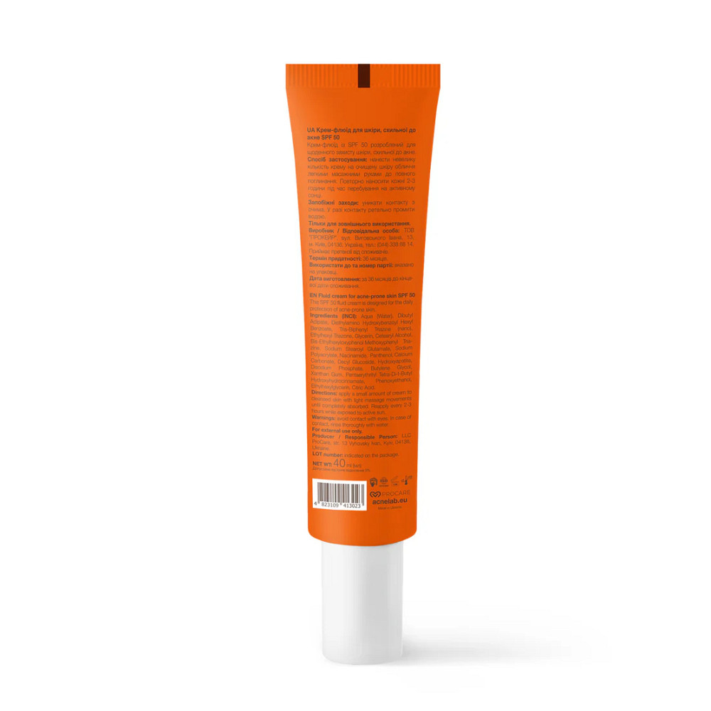 Крем-флюид для кожи склонной к акне Spotcontrol SPF 50 Fluid cream for acne-prone skin ACNELAB+ 40 мл Киев - изображение 14