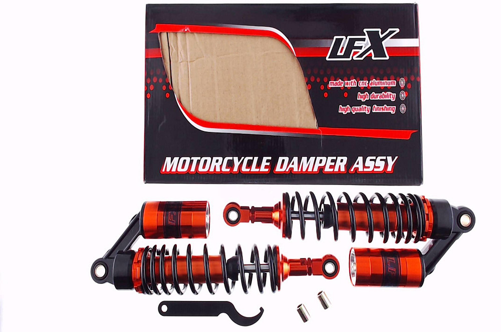 Амортизатори (пара) Delta 330mm, газомасляні (чорно-жовтогарячі) KOMATCU (mod.A) Киев - изображение 1