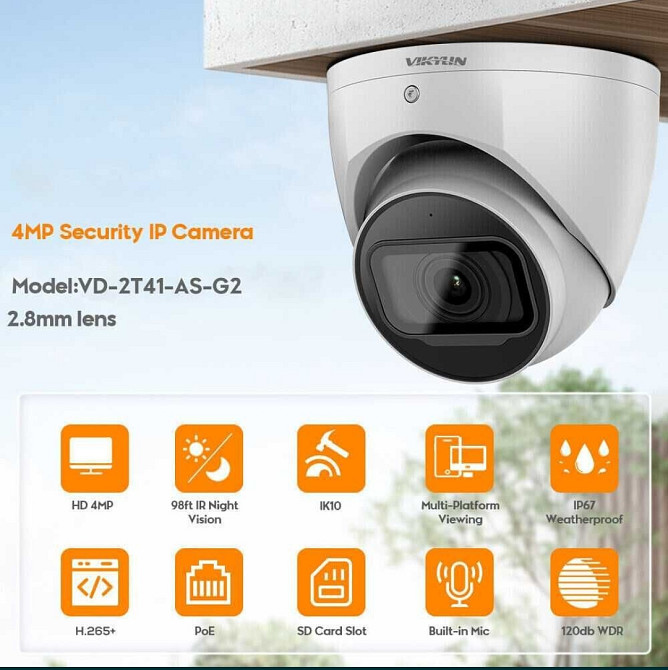IP камера 4мп Vikylin VD-2T 41-AS-G2 ( Metal,POE,SD slot,Dahua) Харків - фото 2