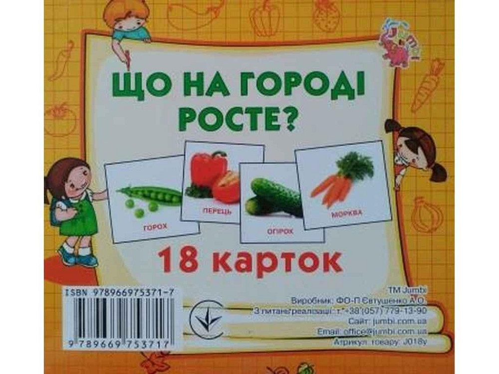 Развивающие карточки мини (18 карточек): Растущая на огороде (у) ТМ Jumbi Solmir Киев - изображение 1