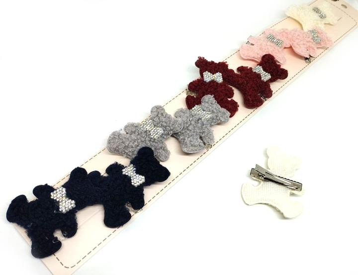 Заколки детские для волос меховые Мишка 10 шт Киев - изображение 1