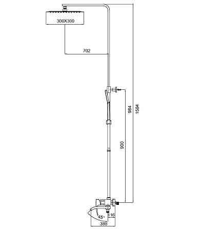 Душевая колонна с смесителем Koer KB-56007-05 черного цвета (KR3461) - стиль и качество Харьков