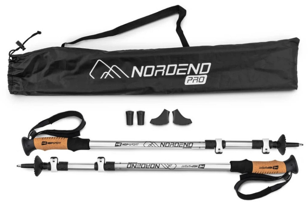 Палки для скандинавской ходьбы трекинговые палки Hop-Sport Nordend Pro серебристые 80-135см две пары сапожек Киев - изображение 7