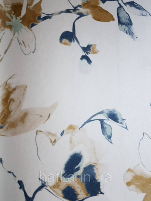 Обои флизелиновые  Khroma LAV007 LA VIE EN ROSE кофе с молоком ветки  цветы коричневые и синие Киев - изображение 2