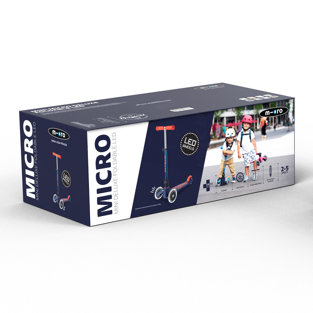 Самокат MICRO складний серії Mini Deluxe Foldable LED – Синій Дніпро - фото 14
