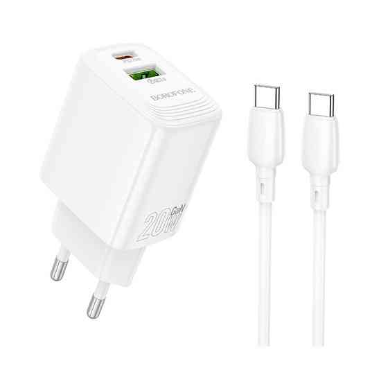 Сетевое зарядное устройство с кабелем BOROFONE BN27 Fuente PD20W+QC3.0 charger set (C to C) (EU) White Одесса