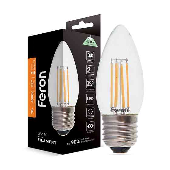 Світлодіодна лампа Feron Filament LB-160 7Вт E27 4000K Харків