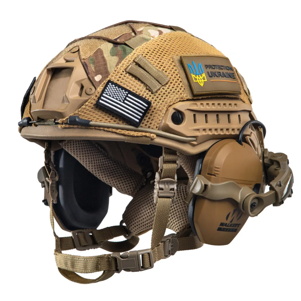 Комплект шолом Fast Team Wendy NIJ IIIA + навушники Walkers Razor + кріплення Чебурашки + кавер (Мультикам) S Київ - фото 1