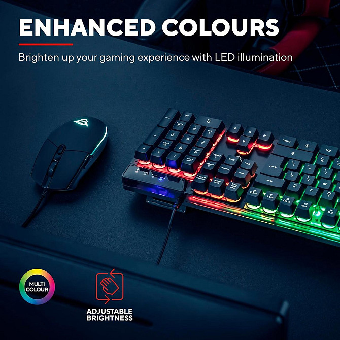 Игровая клавиатура и мышь Trust GXT 838 Azor, QWERTY UK, LED, 8 Anti-Ghosting, ПК PS4 Xbox ноутбука, Киев - изображение 3